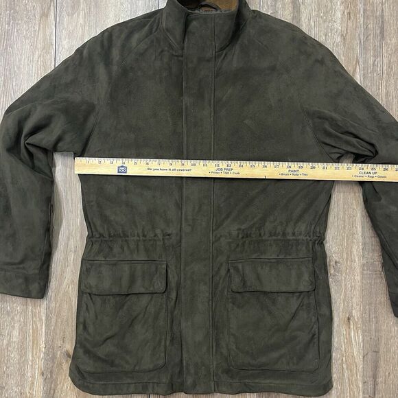 Claiborne Outerwear Field Jacket Barn Coat Quilted Soft Microfiber Green Mens‎ M - Picture 3 of 10